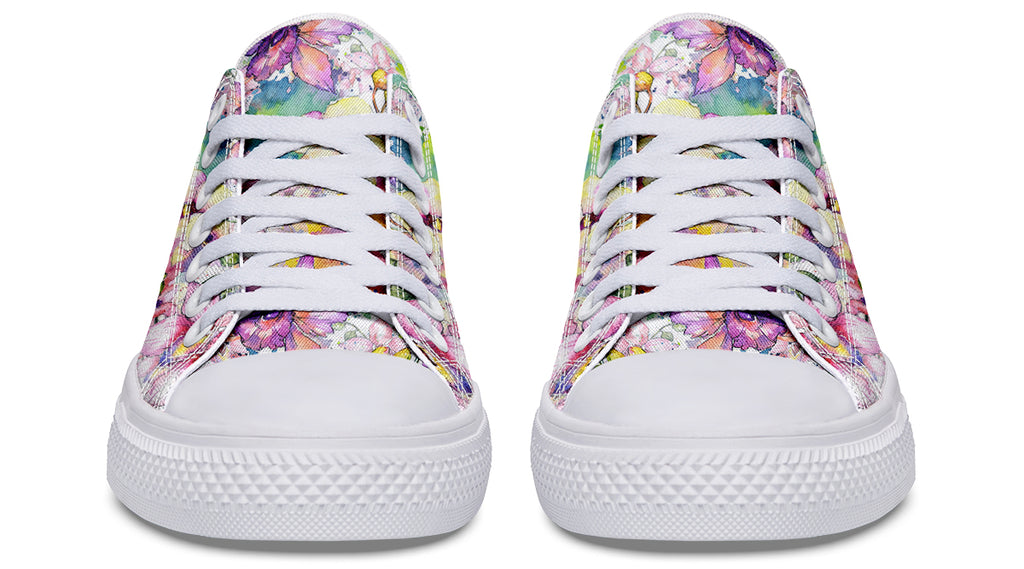 Watercolour Flowers Low Tops (Wide)
