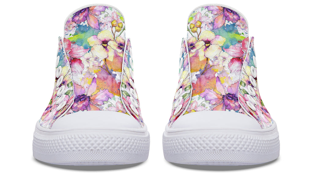 Watercolour Flowers Low Tops (Wide)