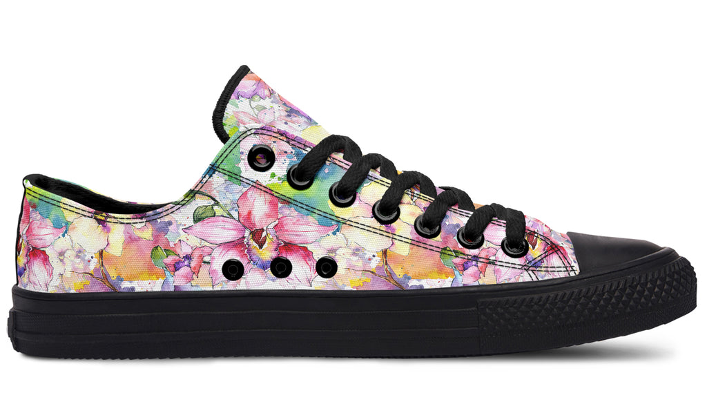Watercolour Flowers Low Tops (Wide)