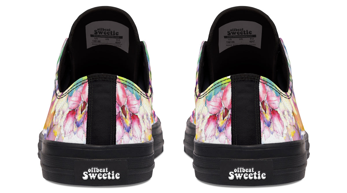 Watercolour Flowers Low Tops (Wide)