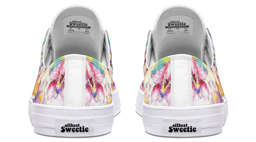 Watercolour Flowers Low Tops (Wide)