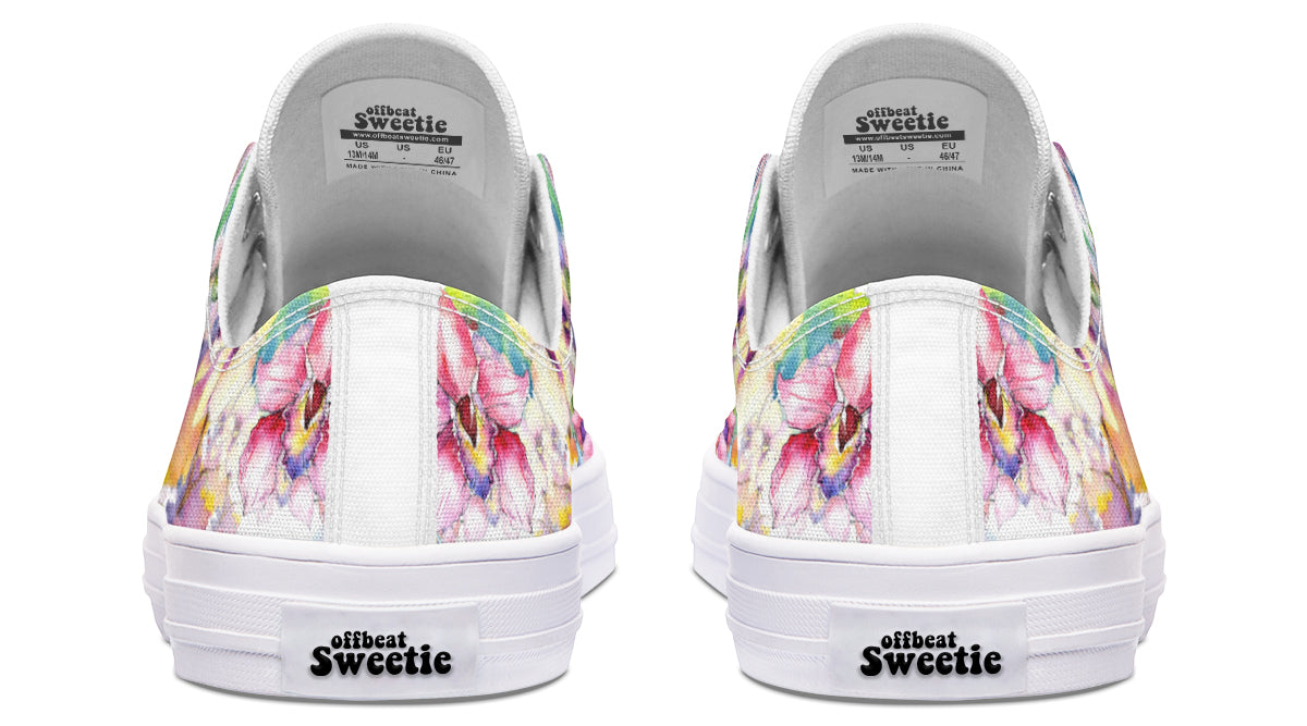 Watercolour Flowers Low Tops (Wide)