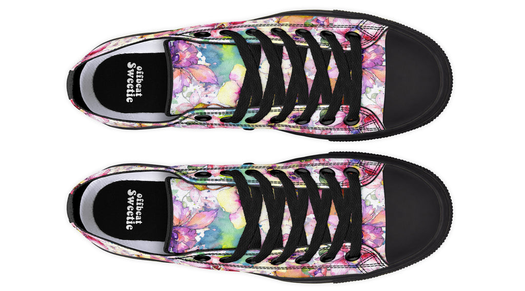 Watercolour Flowers Low Tops - Offbeat Sweetie
