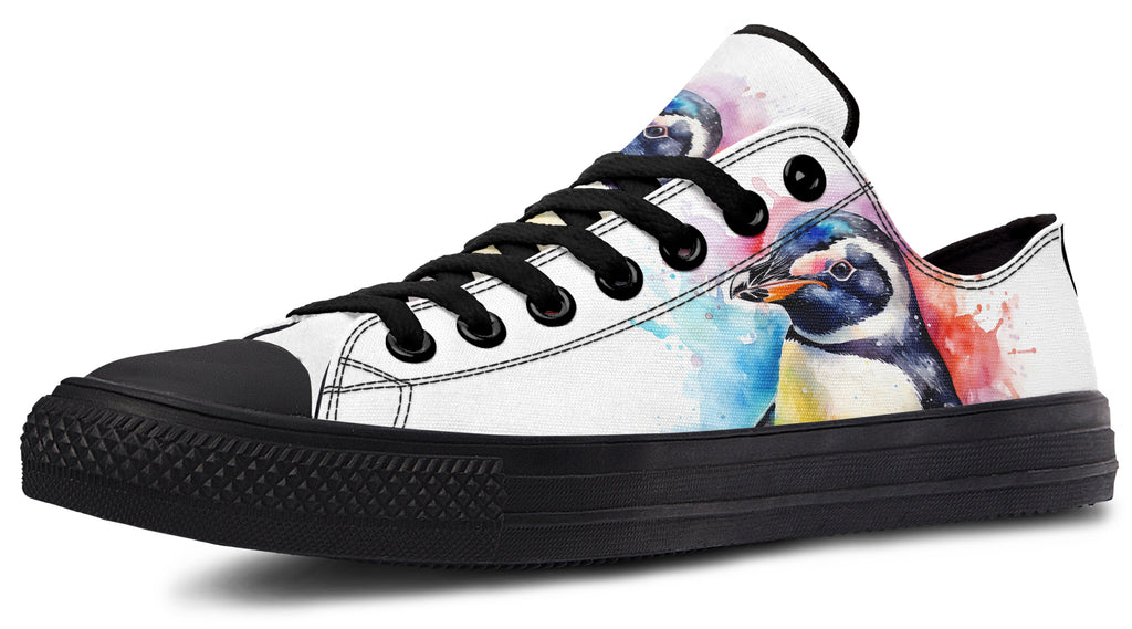 Watercolour Penguin Low Tops - Offbeat Sweetie