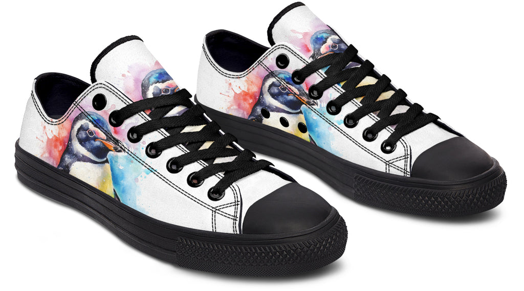 Watercolour Penguin Low Tops - Offbeat Sweetie