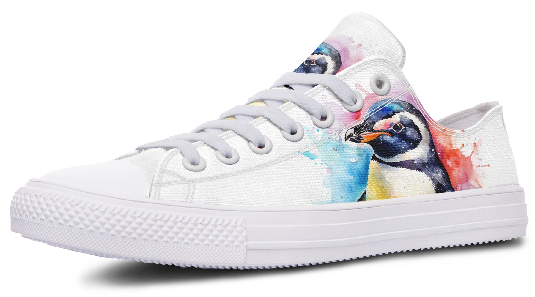 Watercolour Penguin Low Tops - Offbeat Sweetie