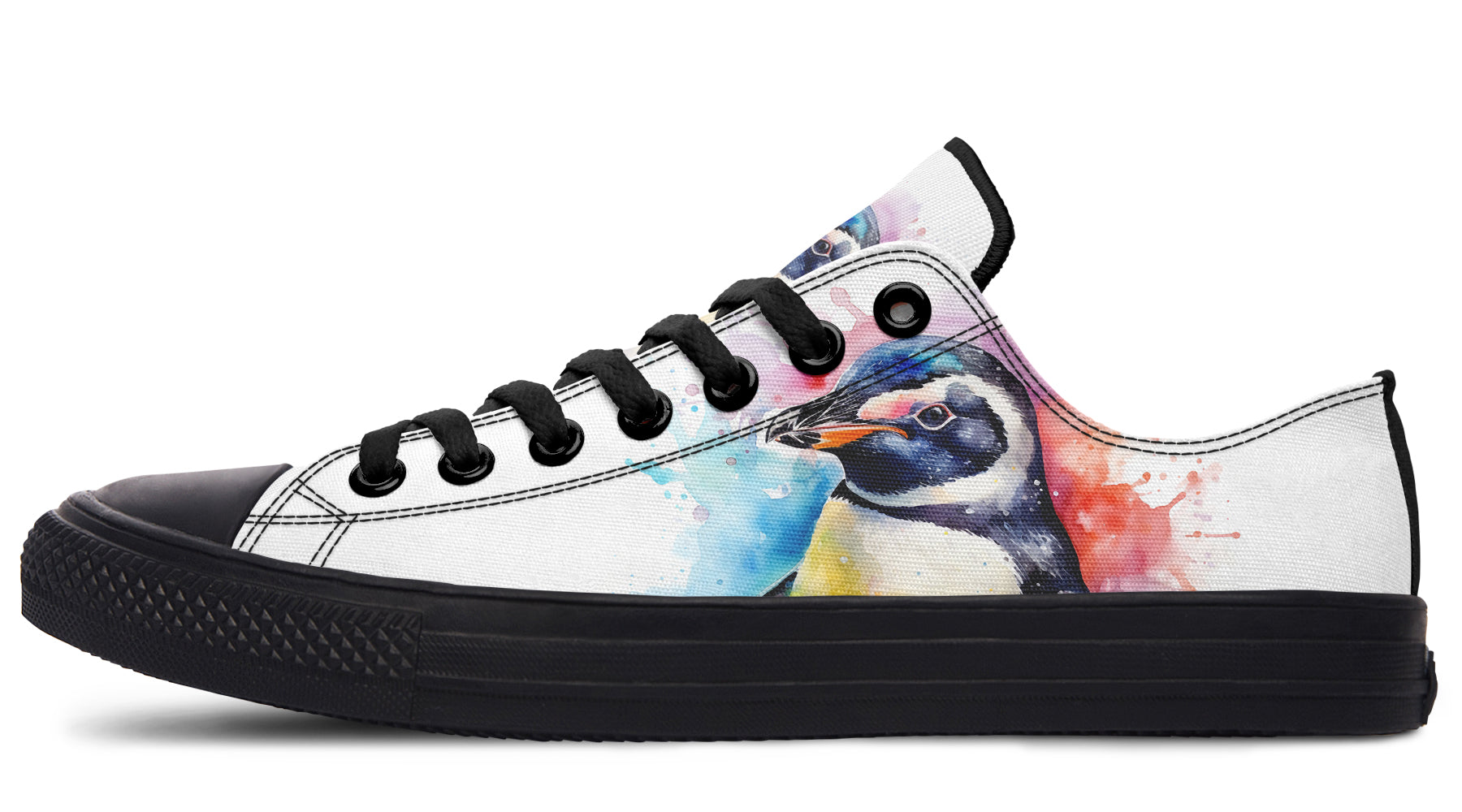 Watercolour Penguin Low Tops - Offbeat Sweetie