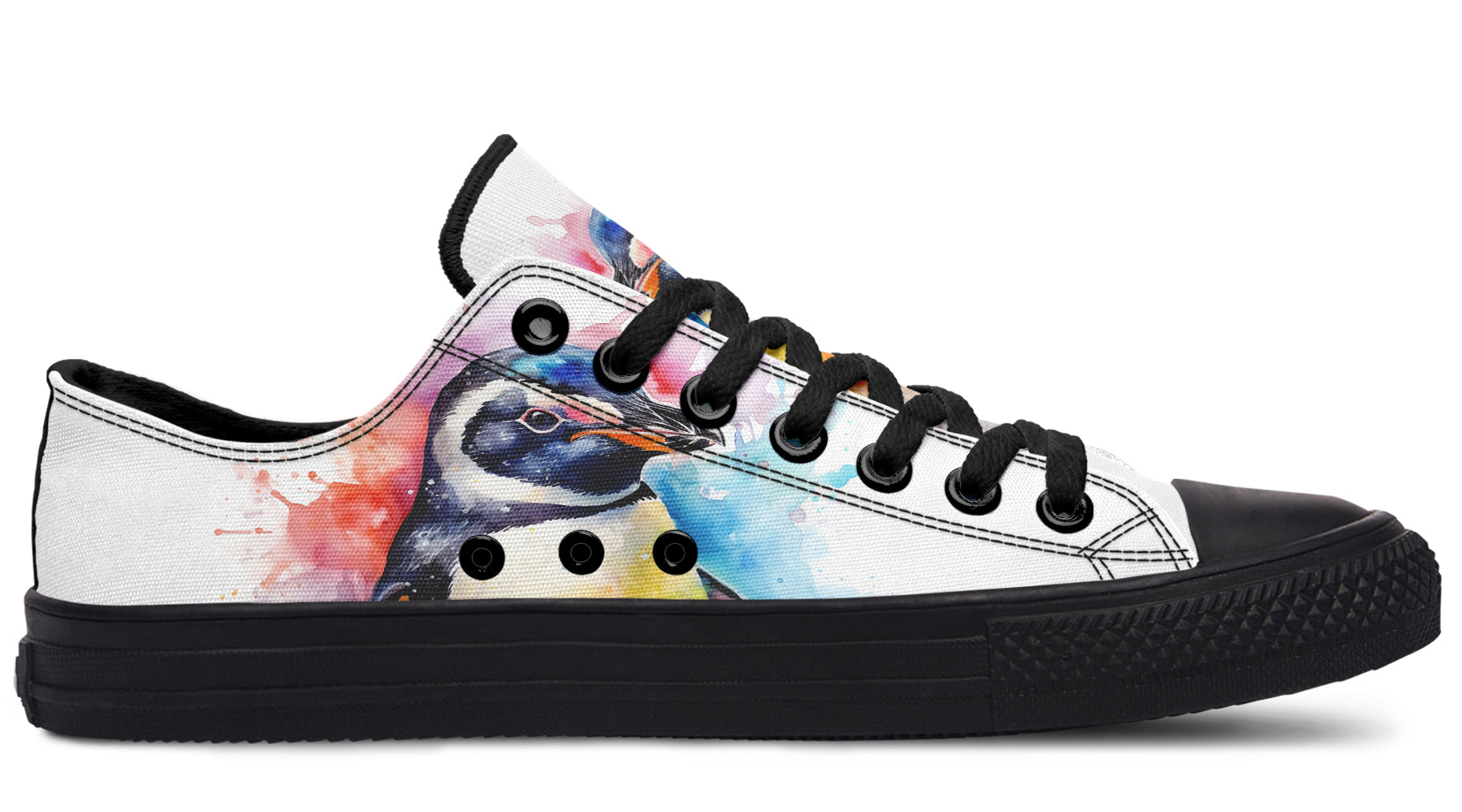 Watercolour Penguin Low Tops - Offbeat Sweetie