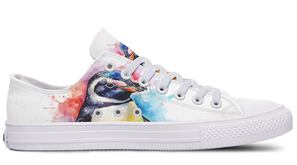 Watercolour Penguin Low Tops - Offbeat Sweetie