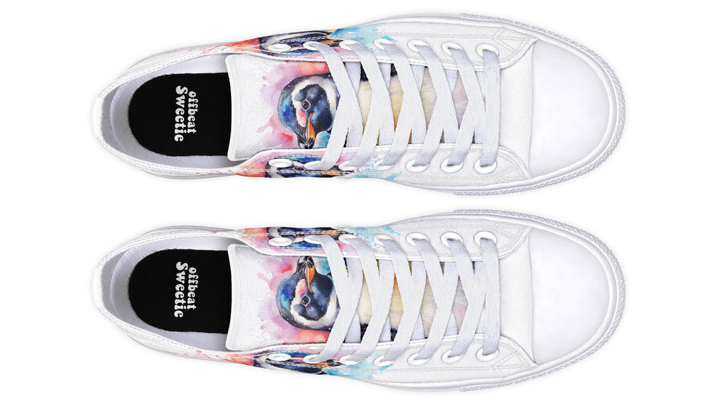 Watercolour Penguin Low Tops - Offbeat Sweetie