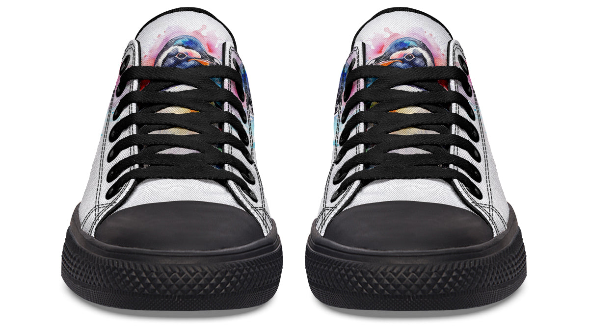 Watercolour Penguin Low Tops (Wide)