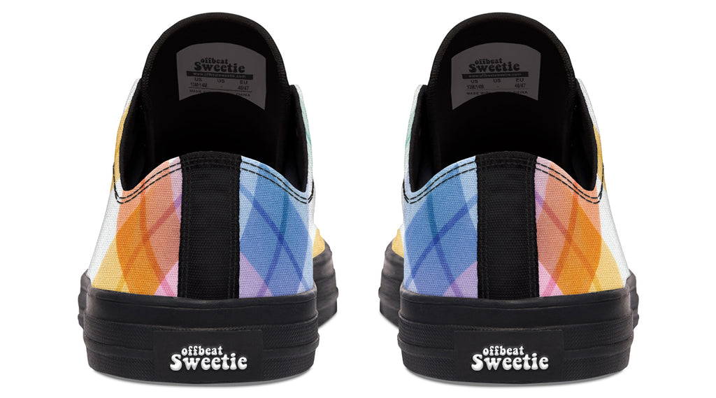 Watercolour Rainbow Plaid Low Tops