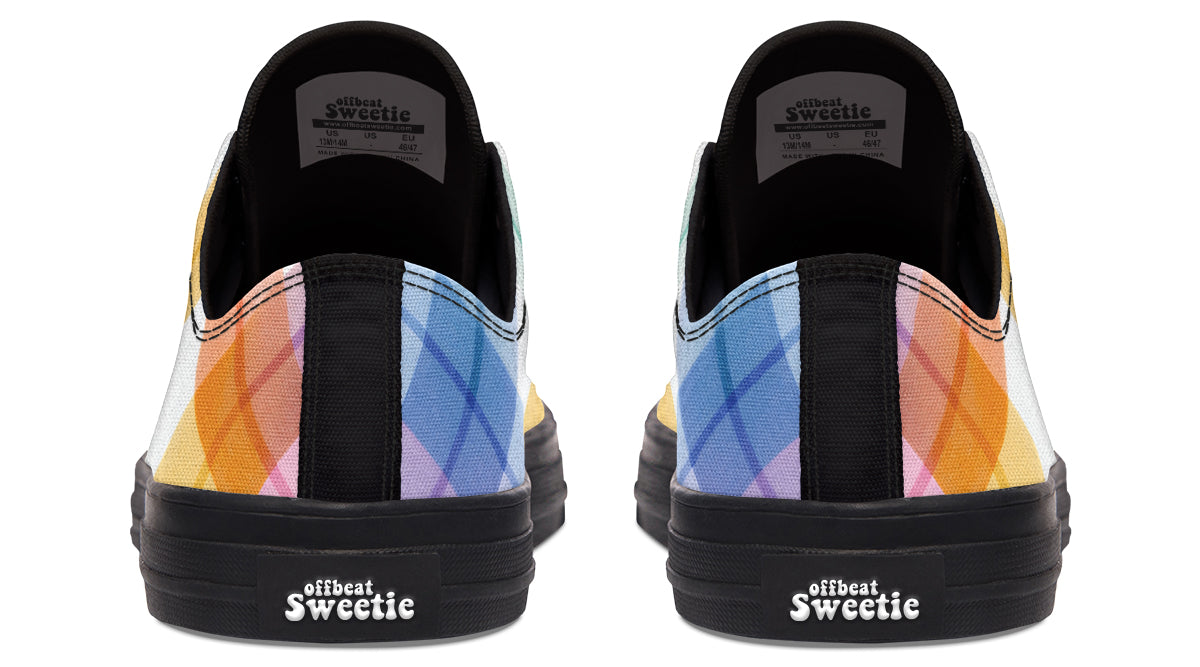 Watercolour Rainbow Plaid Low Tops