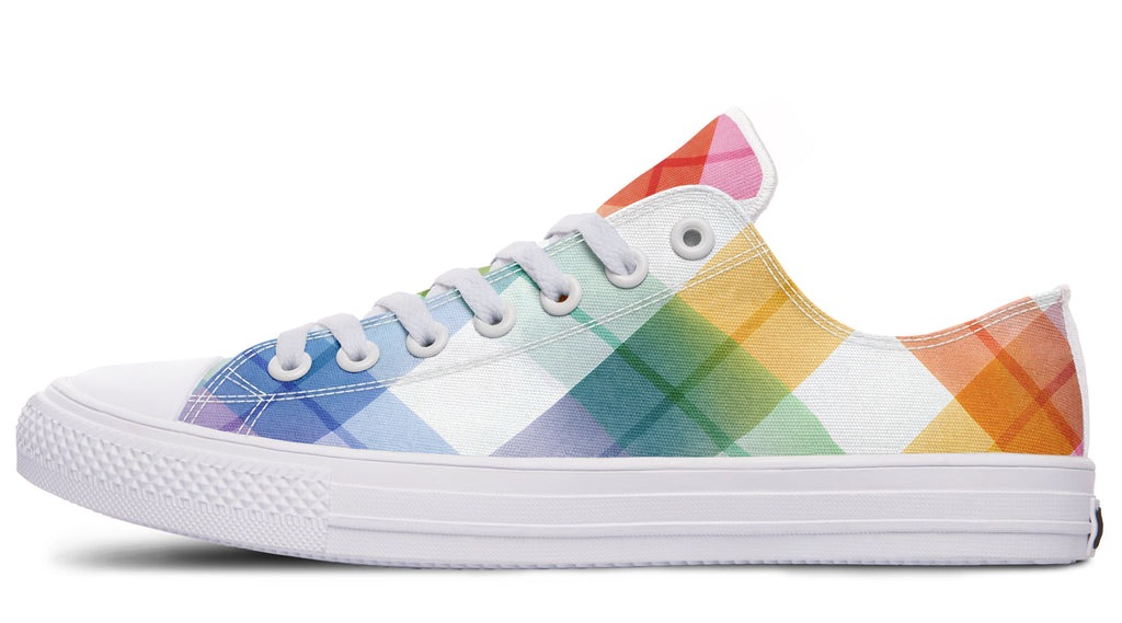 Watercolour Rainbow Plaid Low Tops
