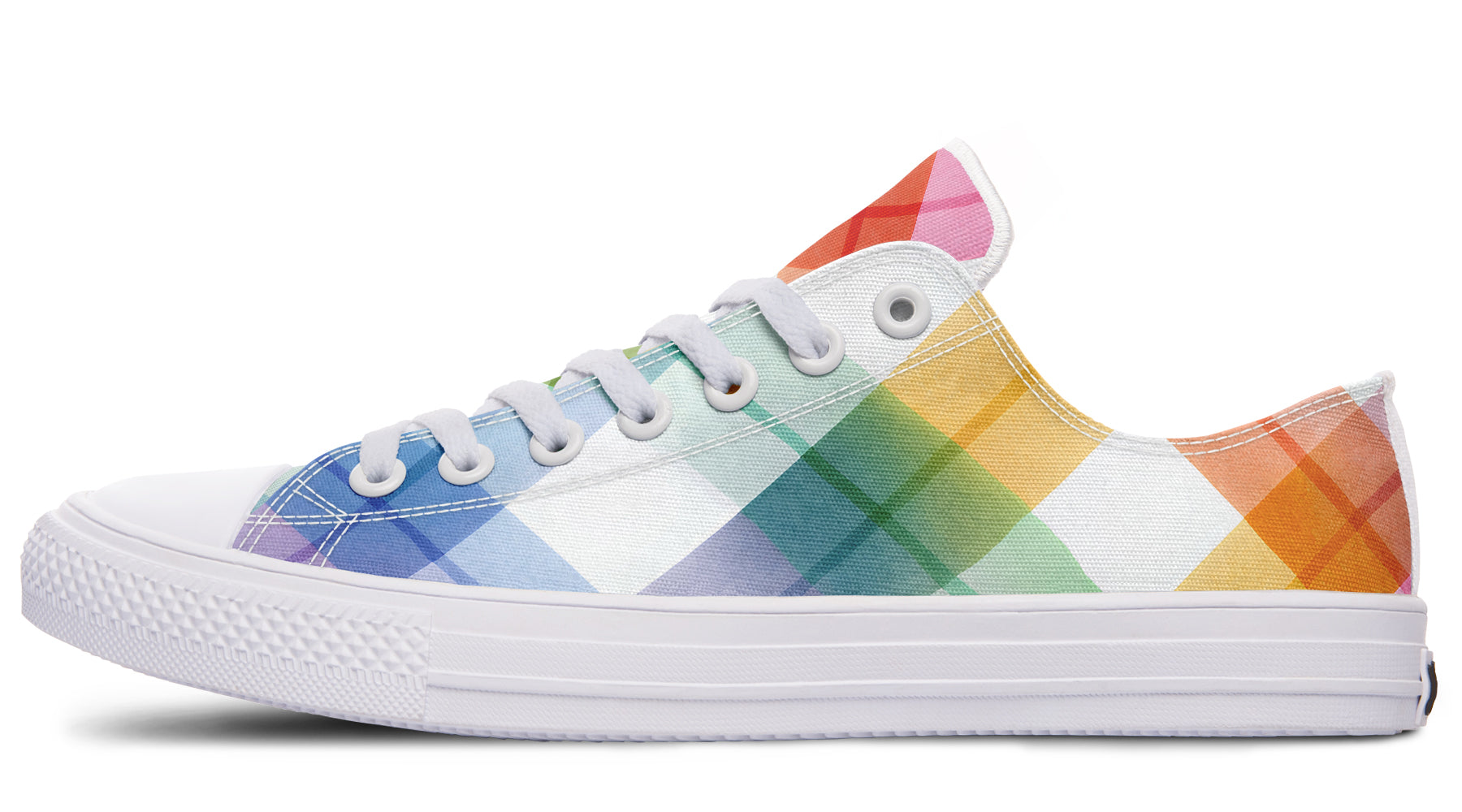 Watercolour Rainbow Plaid Low Tops