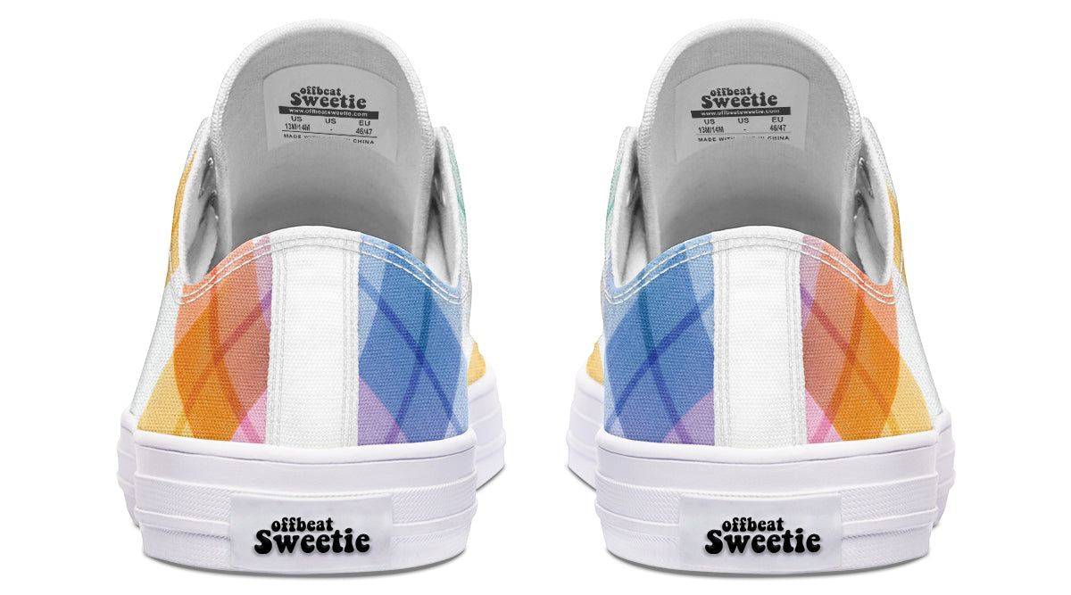 Watercolour Rainbow Plaid Low Tops