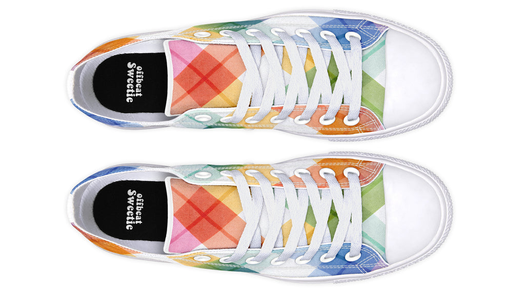 Watercolour Rainbow Plaid Low Tops