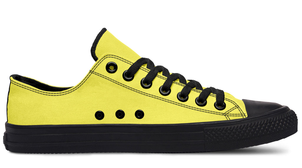 Yellow And Purple Mismatched Low Tops - Offbeat Sweetie
