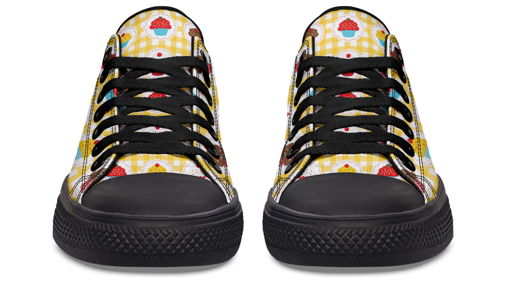 Yellow Gingham Cupcakes Low Tops