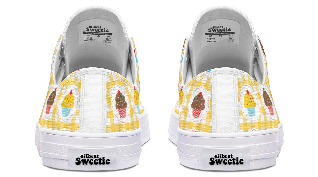Yellow Gingham Cupcakes Low Tops