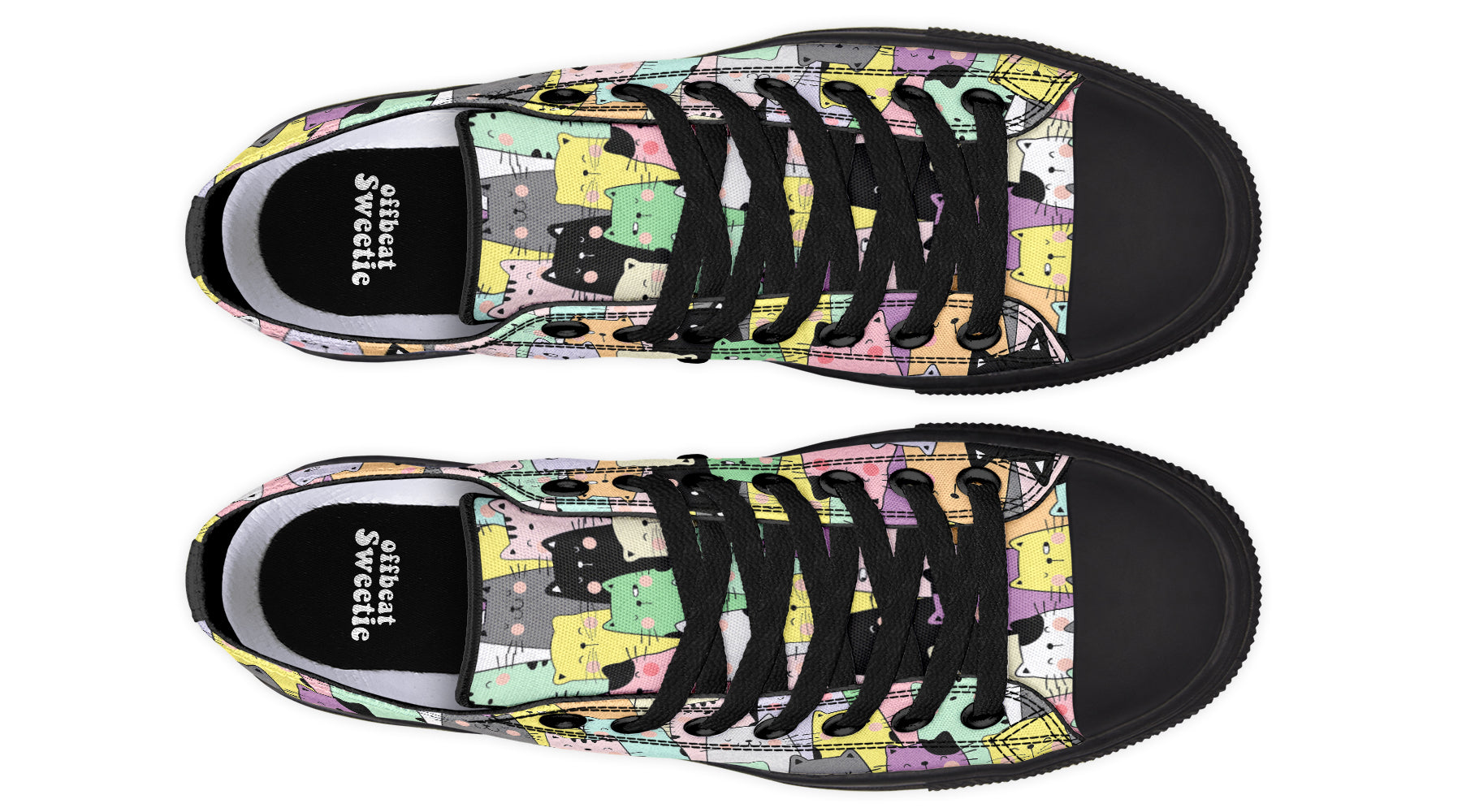 You've Got To Be Kitten Me Low Tops - Offbeat Sweetie
