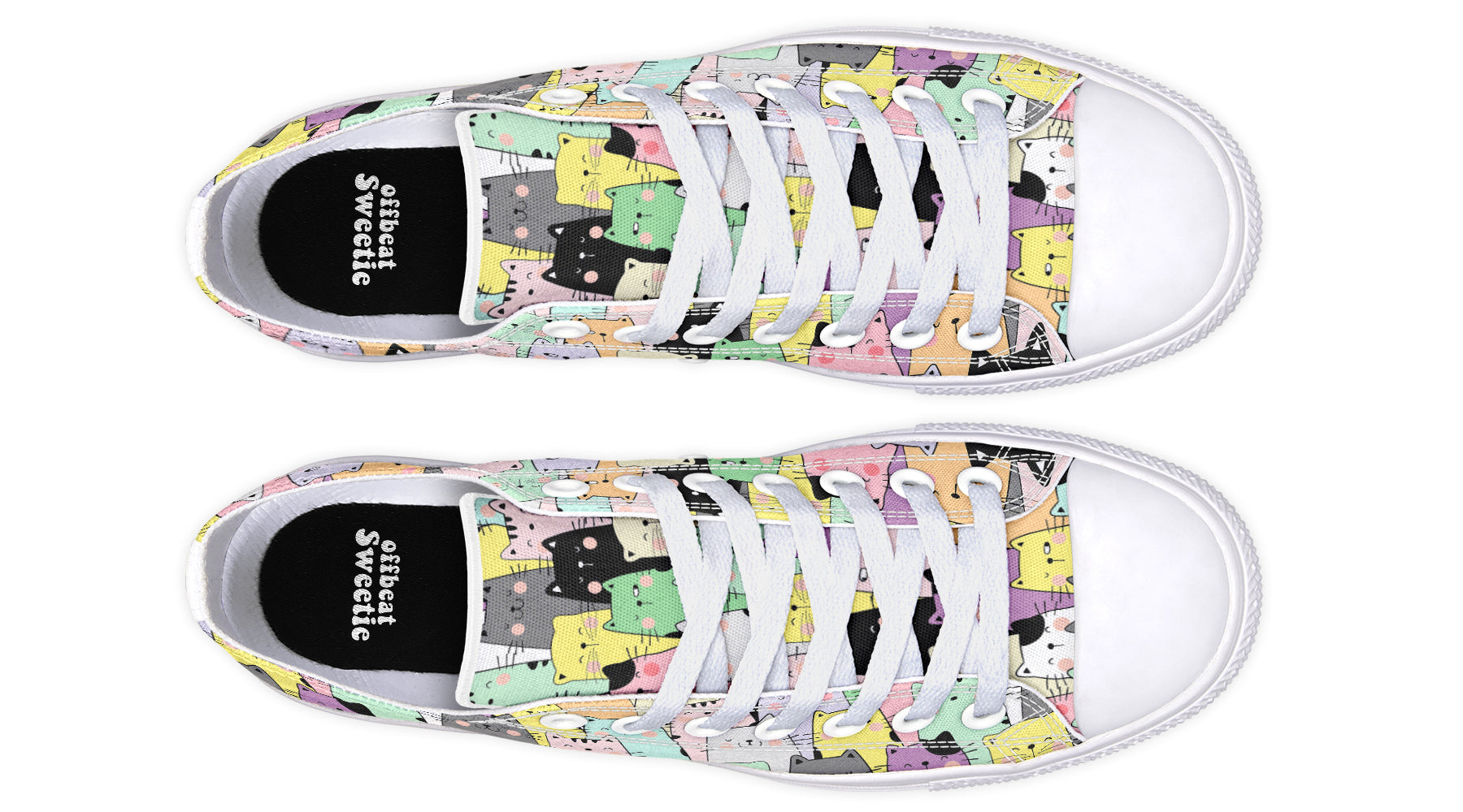 You've Got To Be Kitten Me Low Tops - Offbeat Sweetie