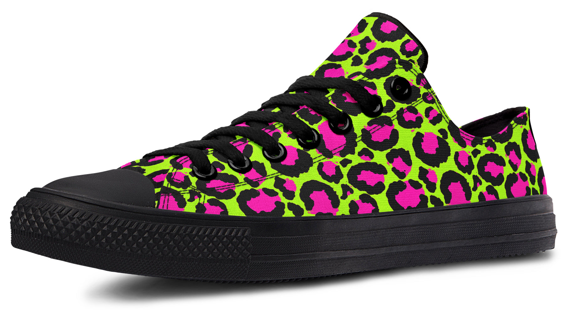 Zombie Leopard x Neon Leopard Mismatch Low Tops