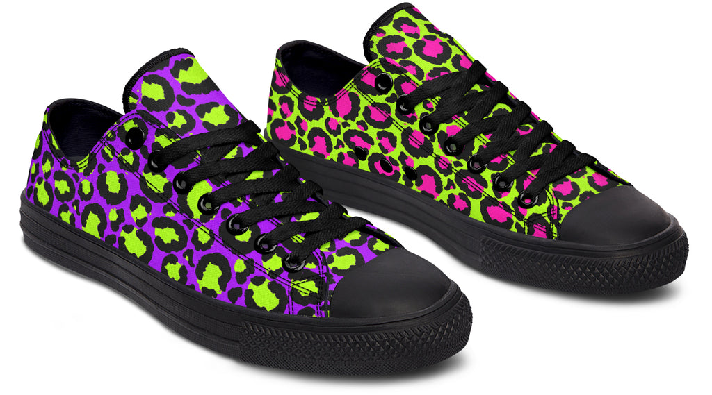 Zombie Leopard x Neon Leopard Mismatch Low Tops