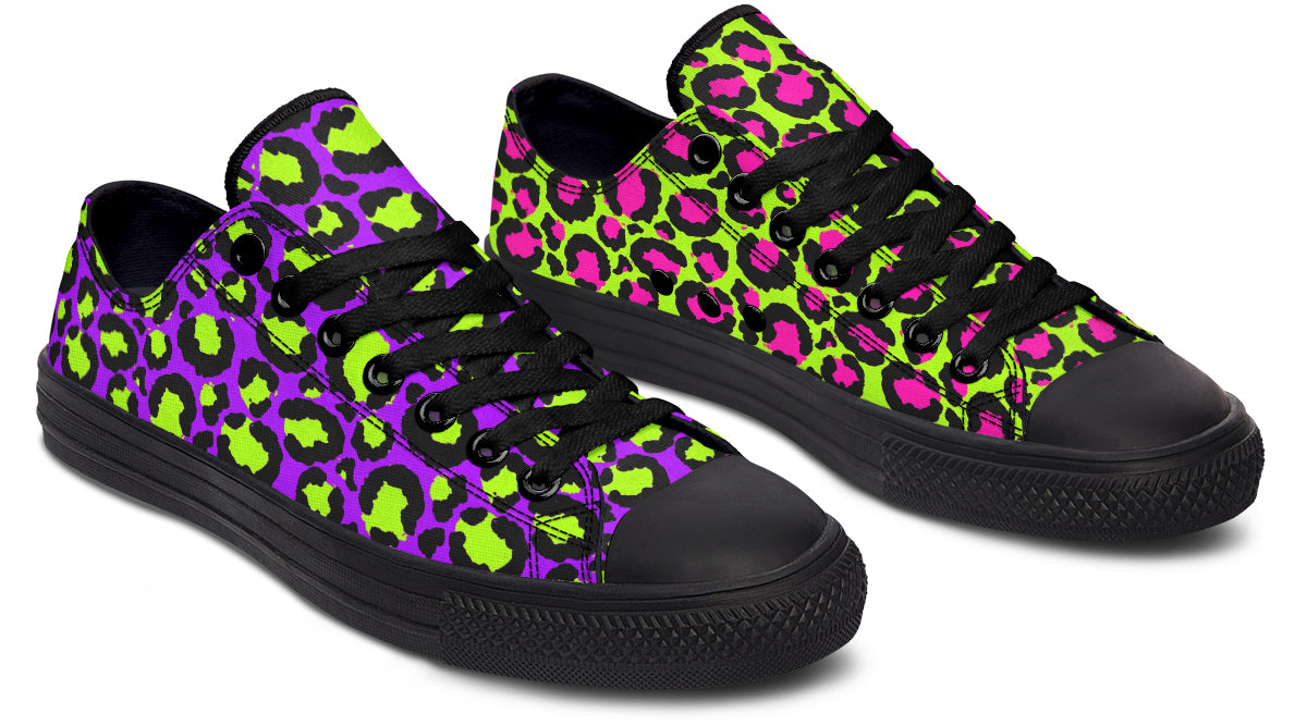 Zombie Leopard x Neon Leopard Mismatch Low Tops