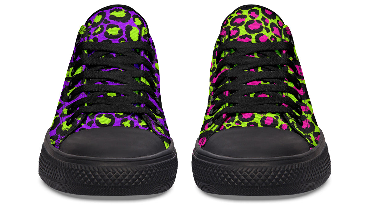 Zombie Leopard x Neon Leopard Mismatch Low Tops