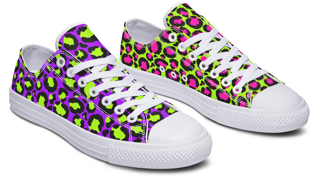 Zombie Leopard x Neon Leopard Mismatch Low Tops