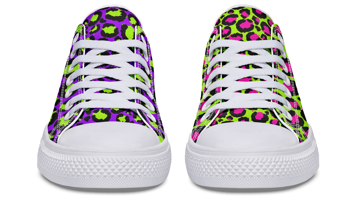 Zombie Leopard x Neon Leopard Mismatch Low Tops