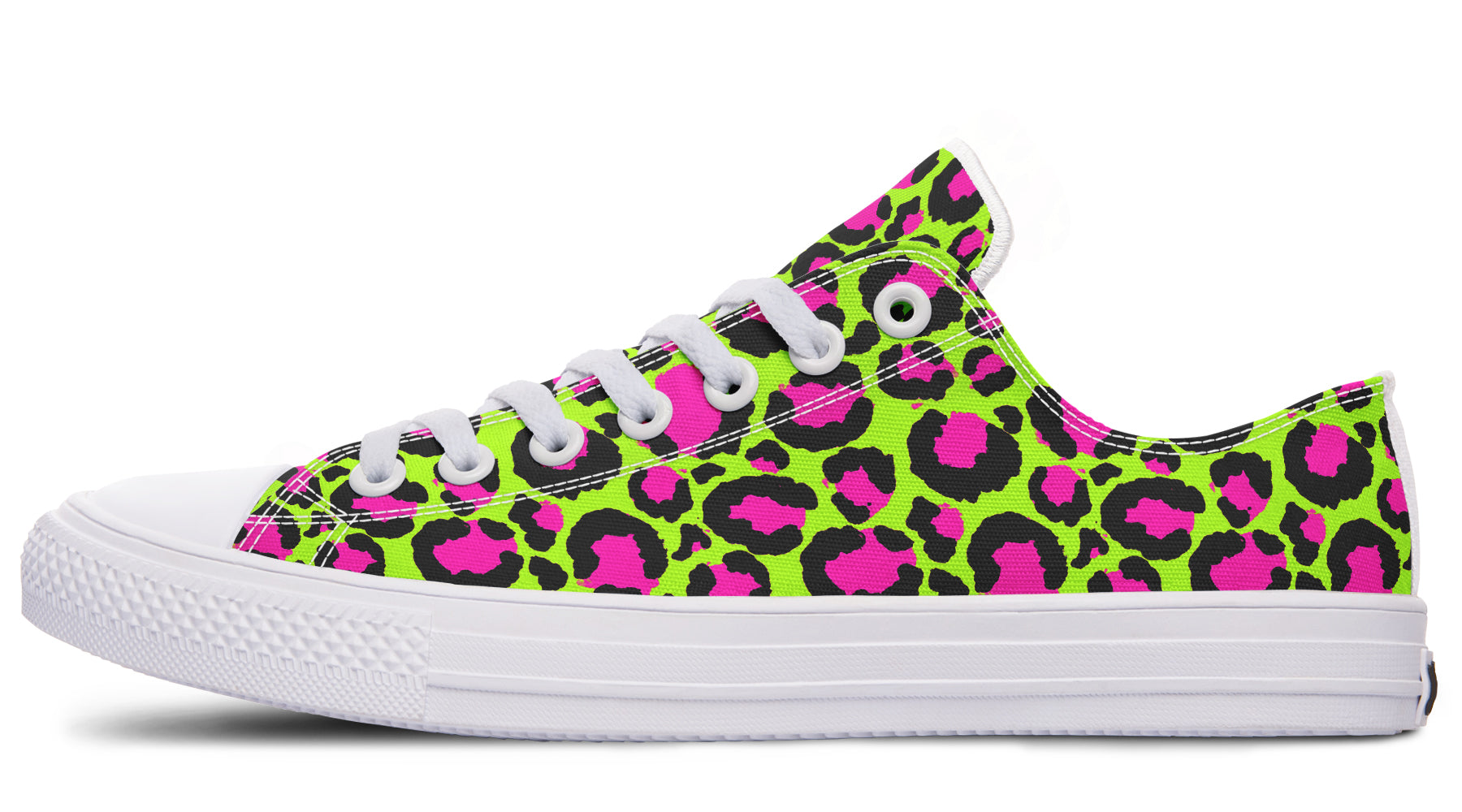 Zombie Leopard x Neon Leopard Mismatch Low Tops