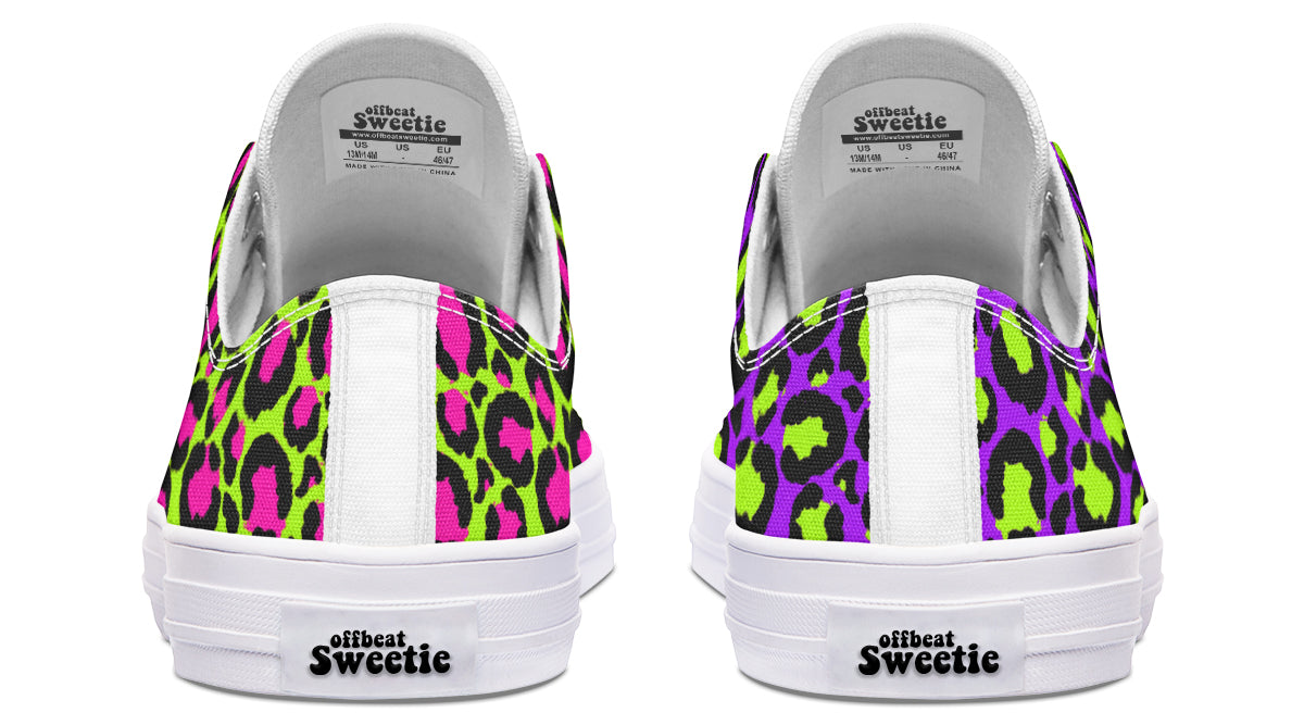 Zombie Leopard x Neon Leopard Mismatch Low Tops