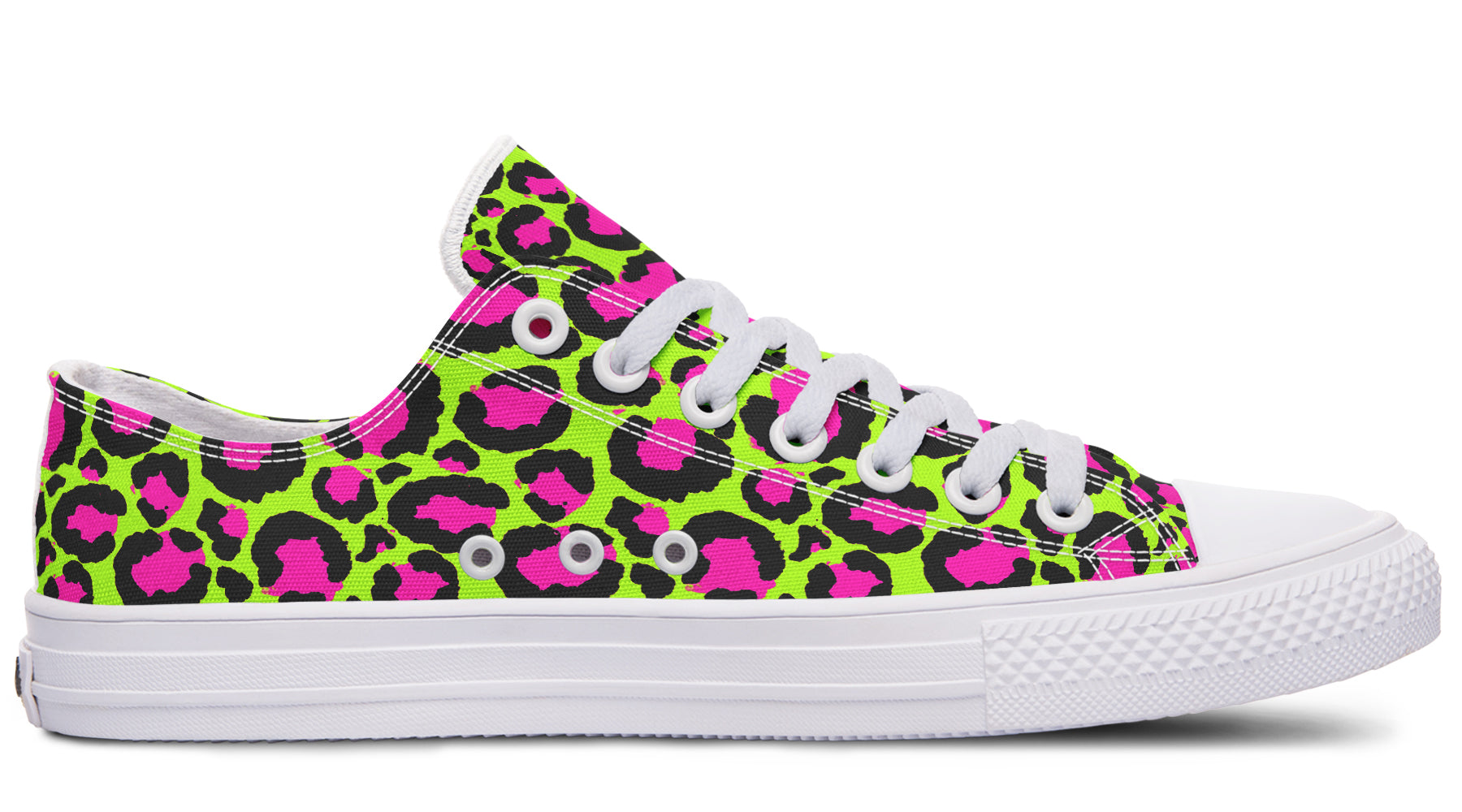 Zombie Leopard x Neon Leopard Mismatch Low Tops (Wide)
