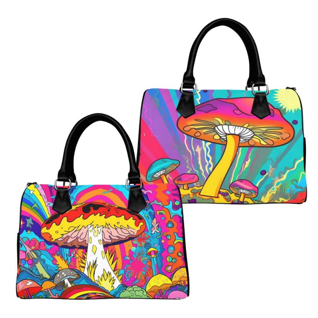 Psychedelic Mushies Boston Handbag - Offbeat Sweetie
