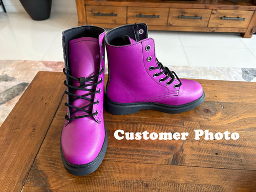 Solid purple boots
