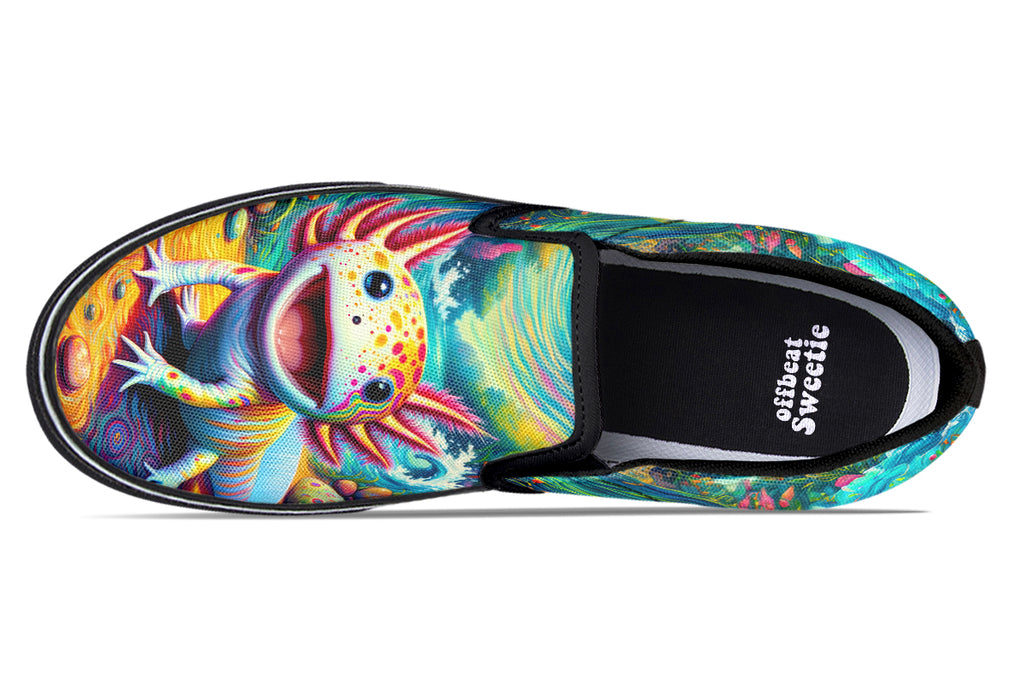 Adorable Axolotls Slip Ons - Offbeat Sweetie