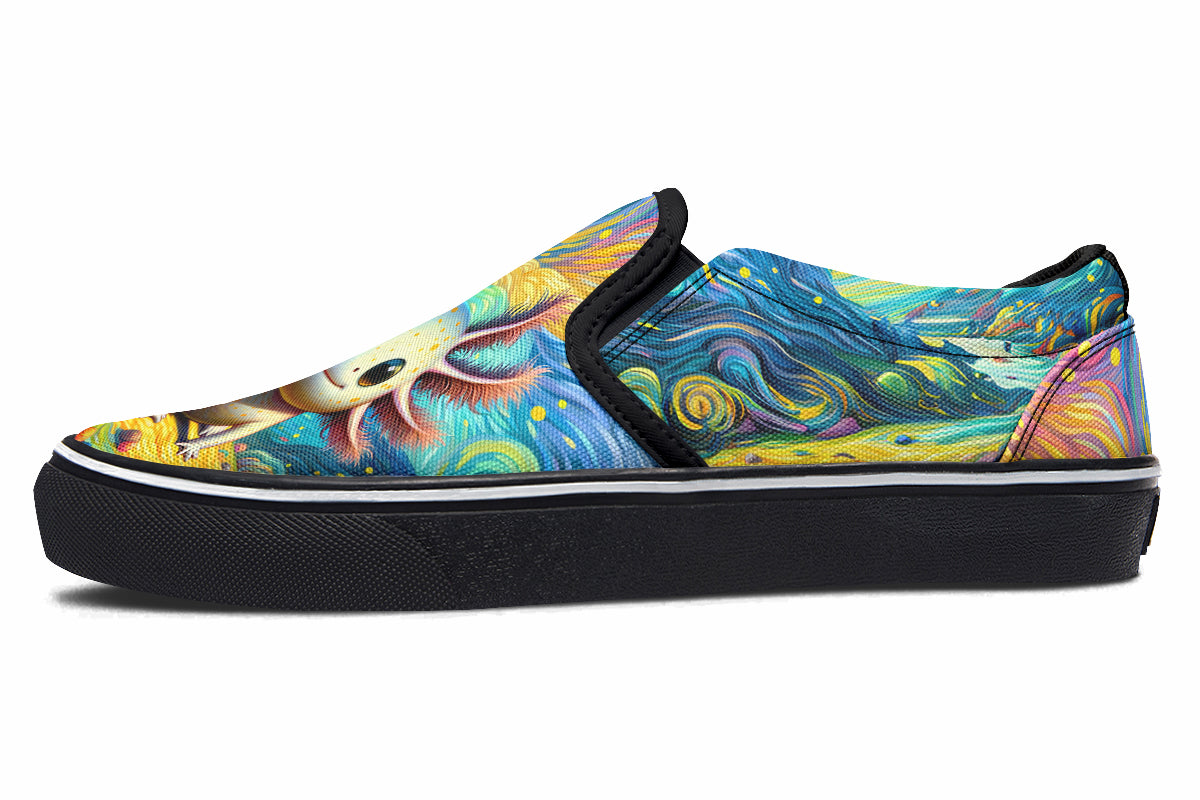 Adorable Axolotls Slip Ons - Offbeat Sweetie