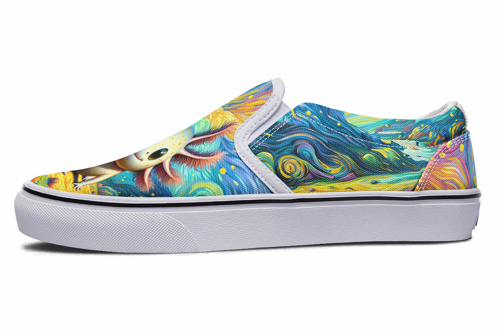 Adorable Axolotls Slip Ons - Offbeat Sweetie