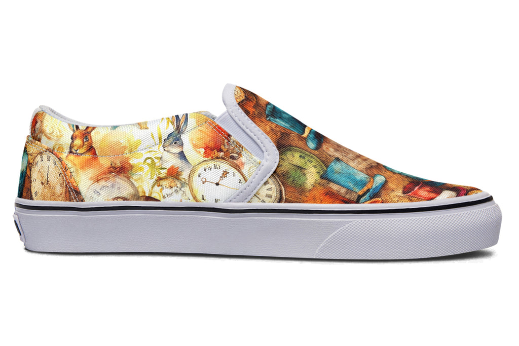 All Mad Here Slip Ons - Offbeat Sweetie