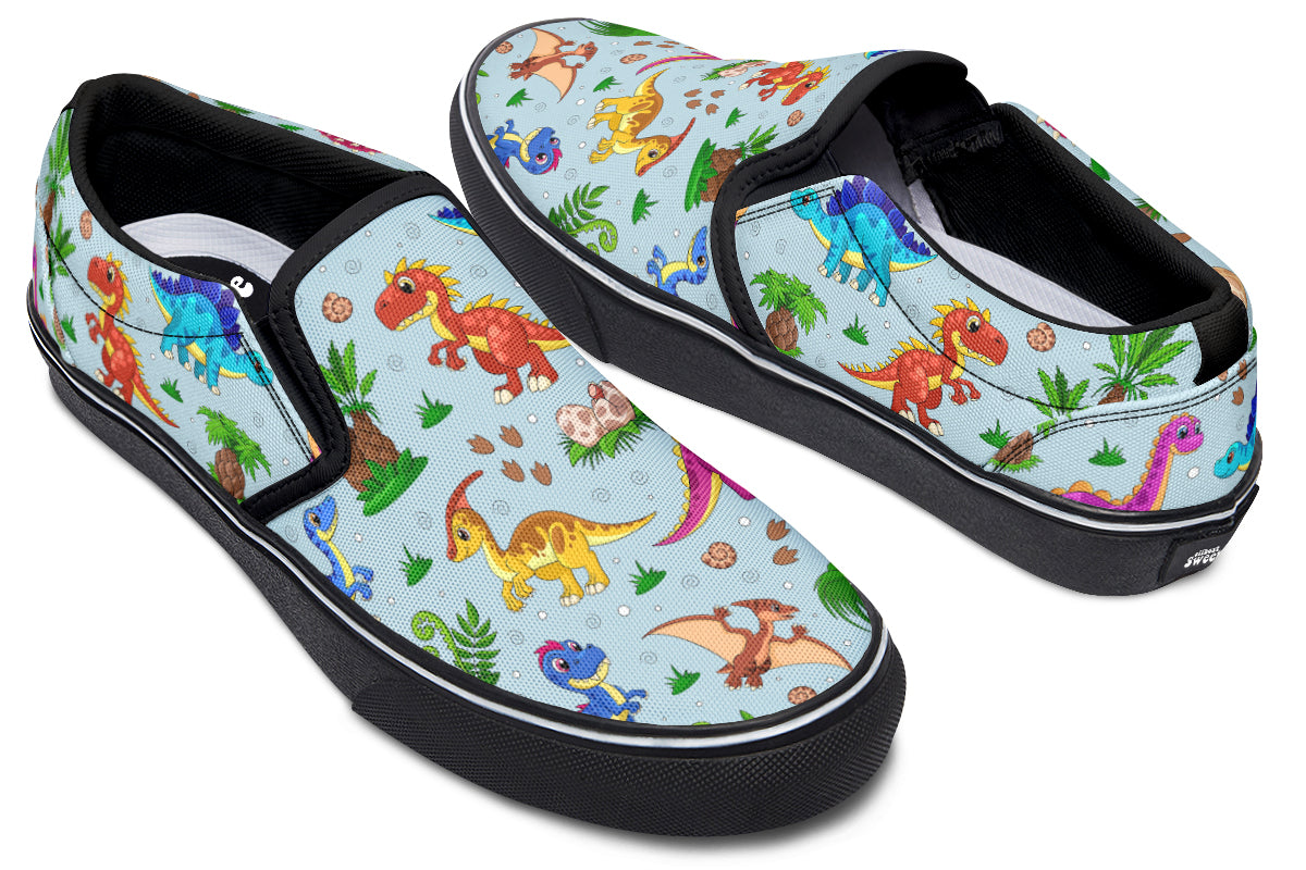 Blue Baby Dinos Slip Ons - Offbeat Sweetie
