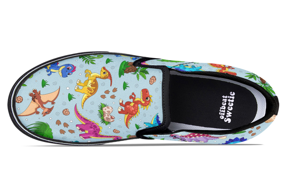 Blue Baby Dinos Slip Ons - Offbeat Sweetie
