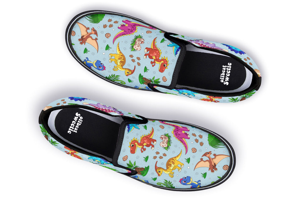 Blue Baby Dinos Slip Ons - Offbeat Sweetie