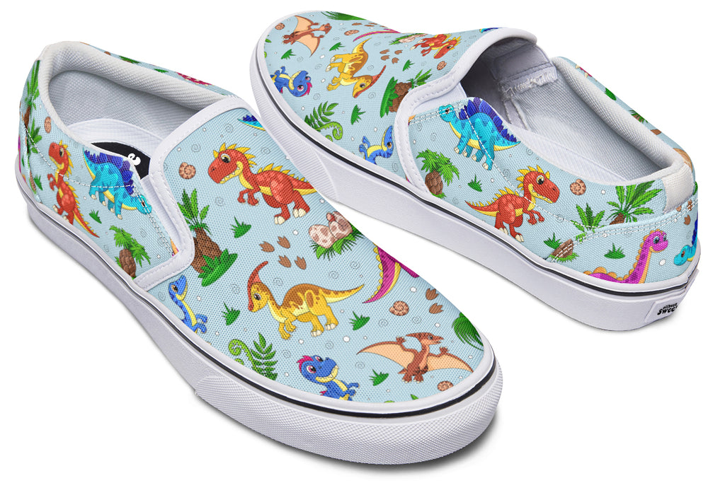 Blue Baby Dinos Slip Ons - Offbeat Sweetie