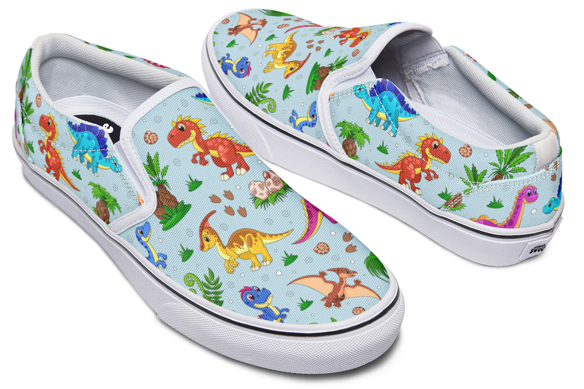 Blue Baby Dinos Slip Ons - Offbeat Sweetie