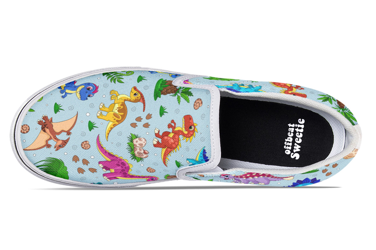Blue Baby Dinos Slip Ons - Offbeat Sweetie