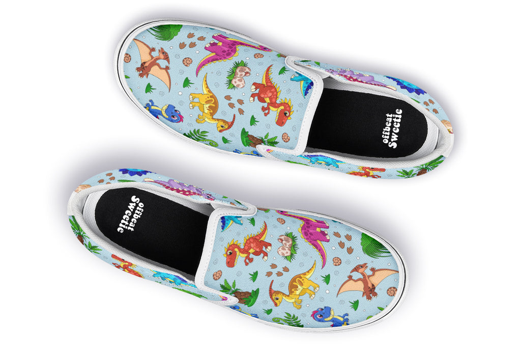 Blue Baby Dinos Slip Ons - Offbeat Sweetie