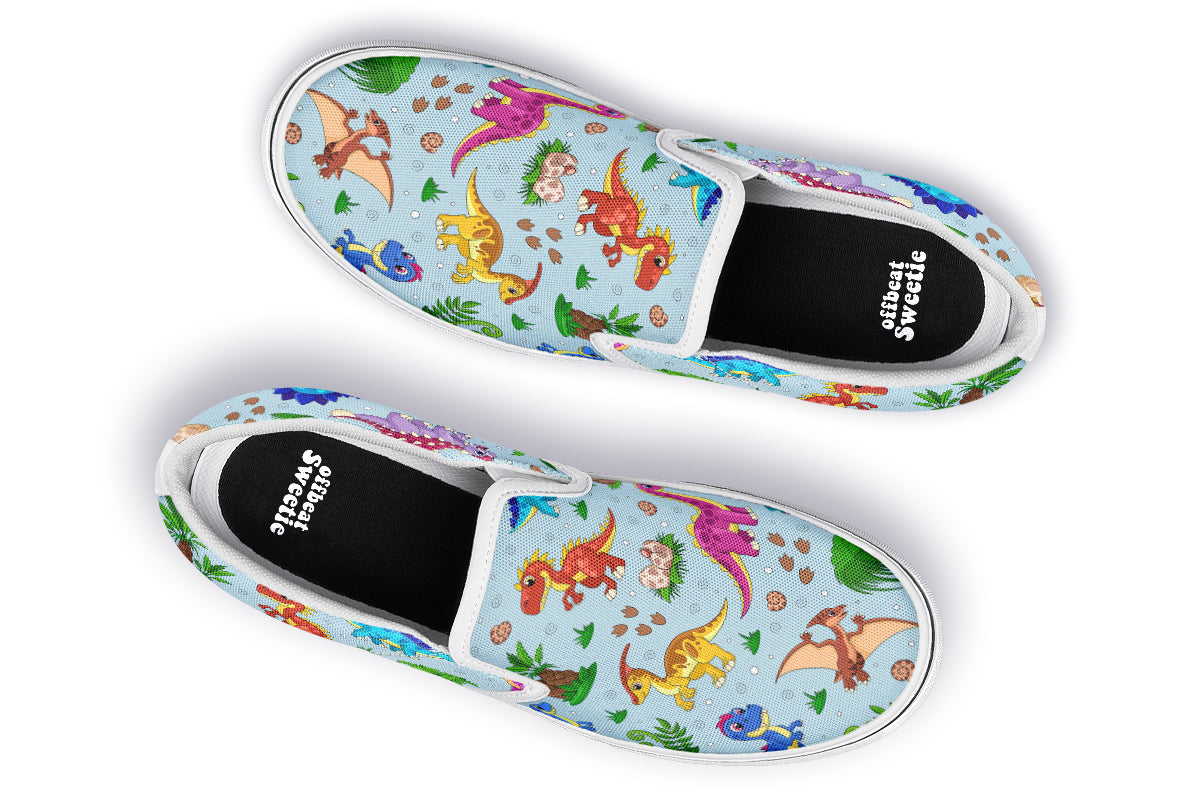 Blue Baby Dinos Slip Ons - Offbeat Sweetie
