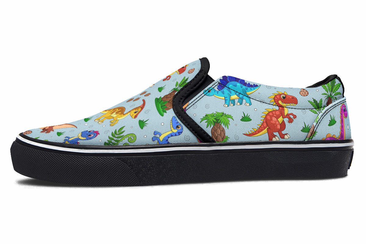 Blue Baby Dinos Slip Ons - Offbeat Sweetie